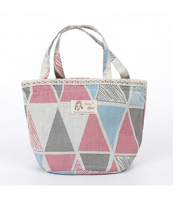 Utensilo - round retro Bobbel bag with drawstring - with triangles - image 3