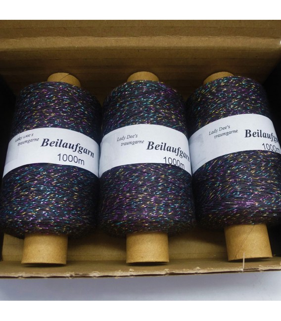 Glitter yarn - glitter thread Anthrazit-Multicolor - pack