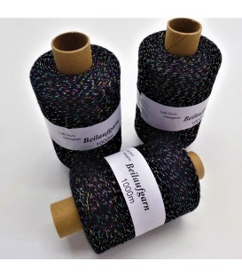 Glitter yarn - glitter thread Schwarz-Multicolor - pack
