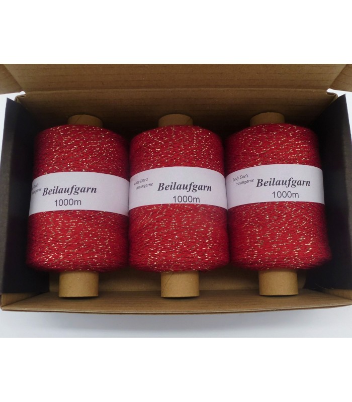 Glitter yarn - glitter thread Salsa Red - pack - Lady Dee´s Traumgarne  Export