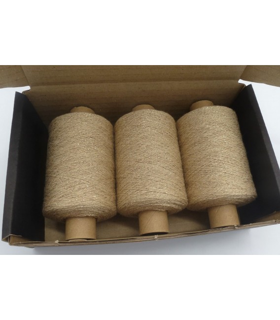 Glitter yarn - glitter thread Beige-Gold - pack