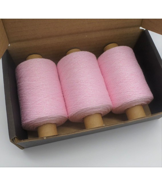 Glitter yarn - glitter thread Babyrosa-Perlmutt iriseé - pack