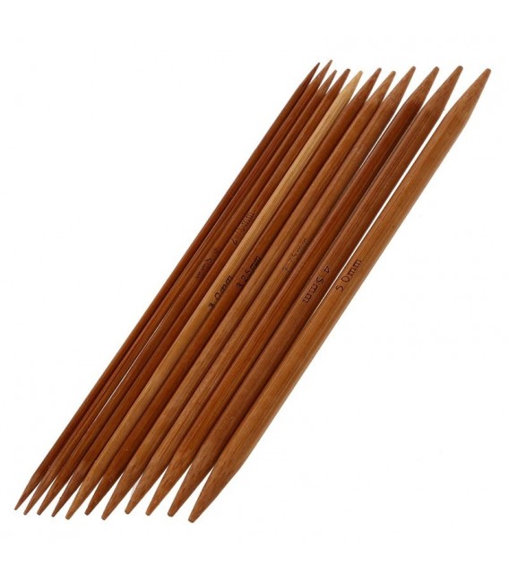 11-piece bamboo knitting needle set - image 1