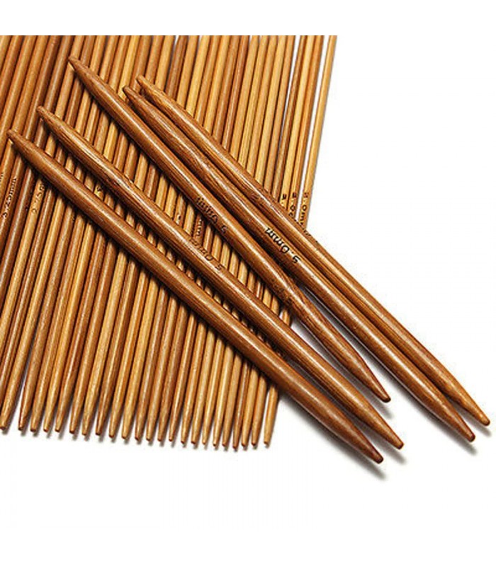 1 Set 4-8mm Bamboo Single Pointed Knitting Needles For Crafts