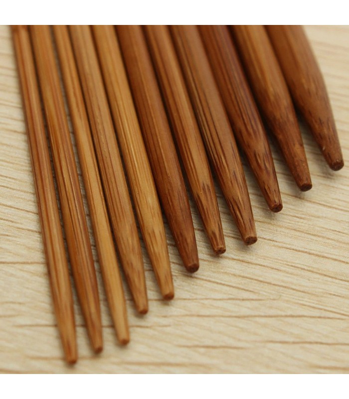 Knitting Needle Set 18 Sizes Carbonized Bamboo Knitting Needles Single  Pointed