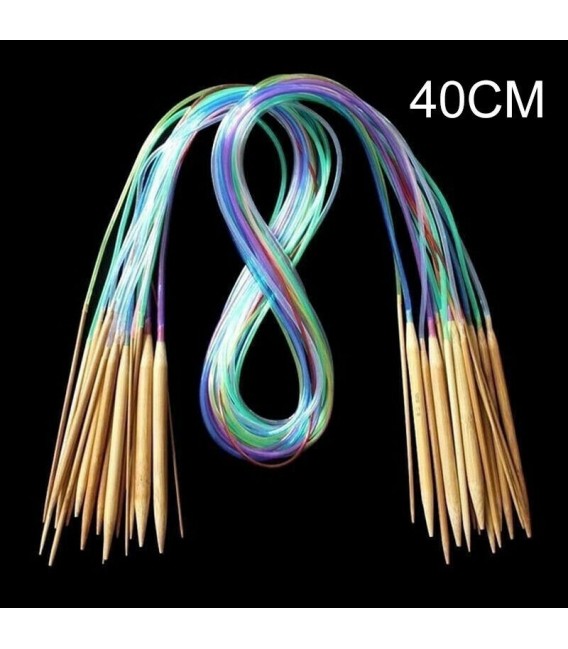 Bamboo circular knitting needles multicolour - 18-piece set - image 5