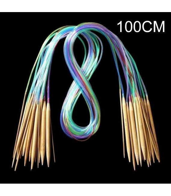 Bamboo circular knitting needles multicolour - 18-piece set - image 8