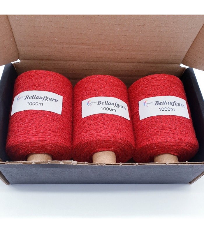 Glitter yarn - glitter thread Salsa Red - pack - Lady Dee´s Traumgarne  Export