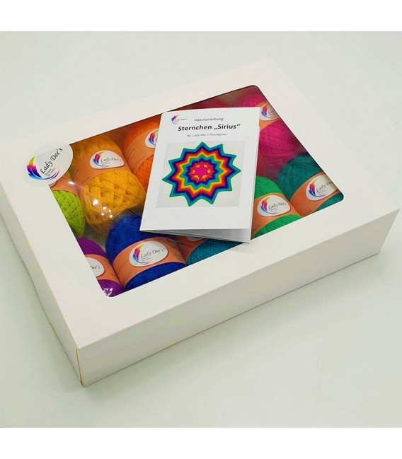 Uni Box (10 x 50g bright colors) + Crochet pattern Sirius