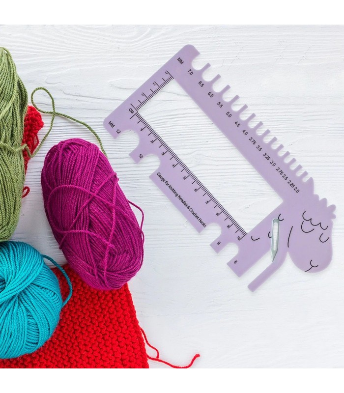 Knitting Needle Gauge, Multi Function Knitting Tool, Knitting