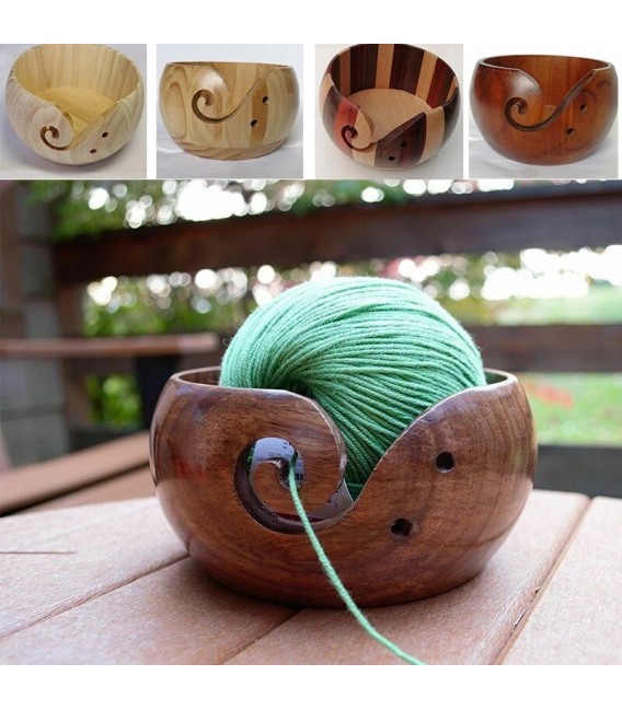 bol rond en bois pour la laine