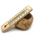 analog wooden thermometer - small