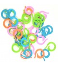 Round colored stitch markers open - 20 pieces