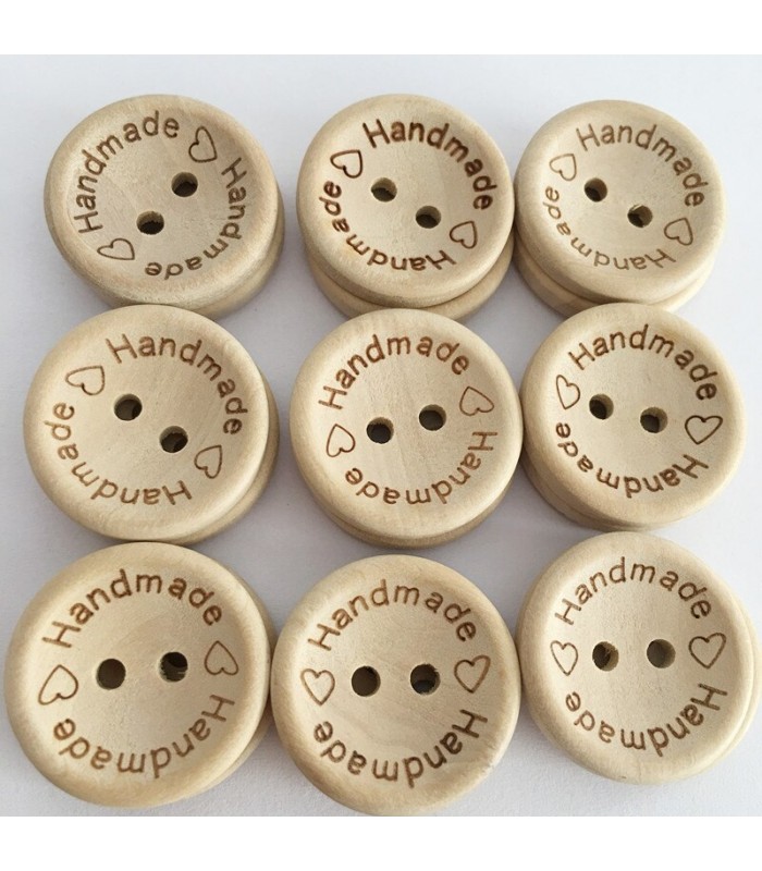 Bouton ourson en bois à 2 trous - 18 mm