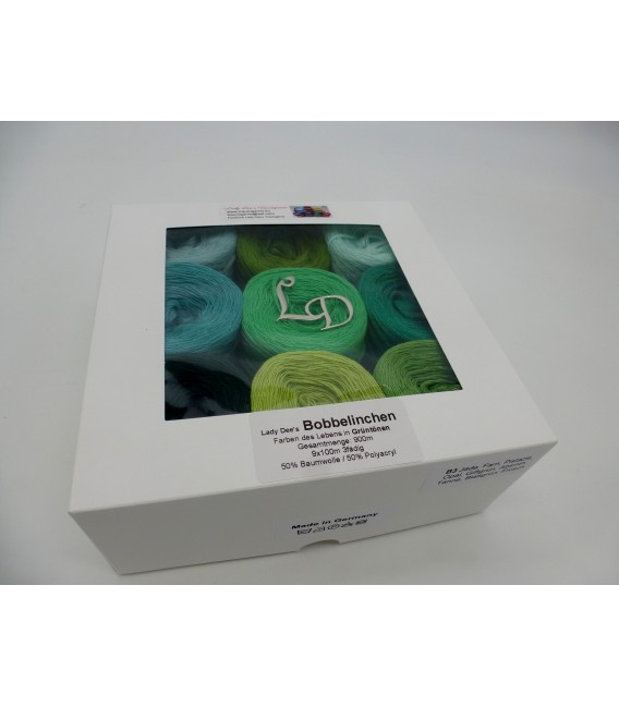 Un paquet Bobbelinchen Lady Dee's Farben des Lebens (Couleurs de vie) (4 fils - 900m) - Teintes verte - Photo 3