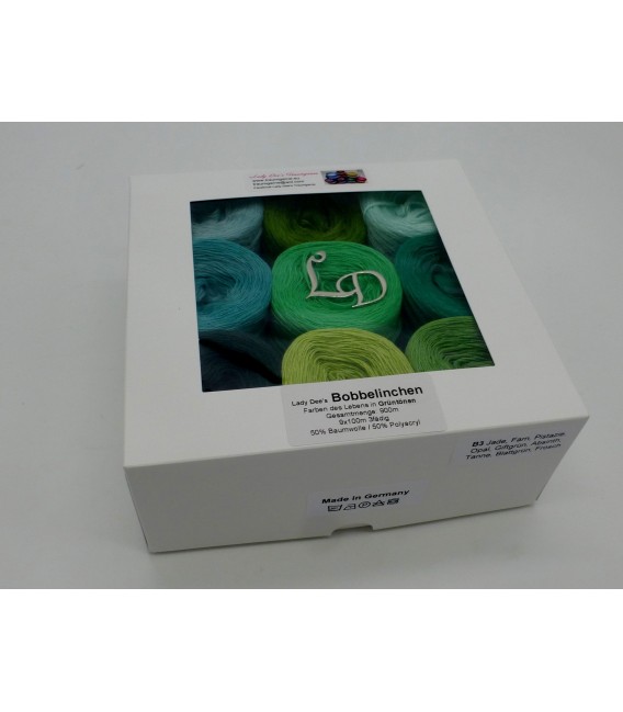 Un paquet Bobbelinchen Lady Dee's Farben des Lebens (Couleurs de vie) (4 fils - 900m) - Teintes verte - Photo 5