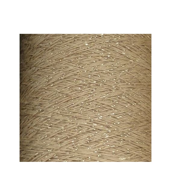 Glitter yarn - glitter thread Beige/Gold cone