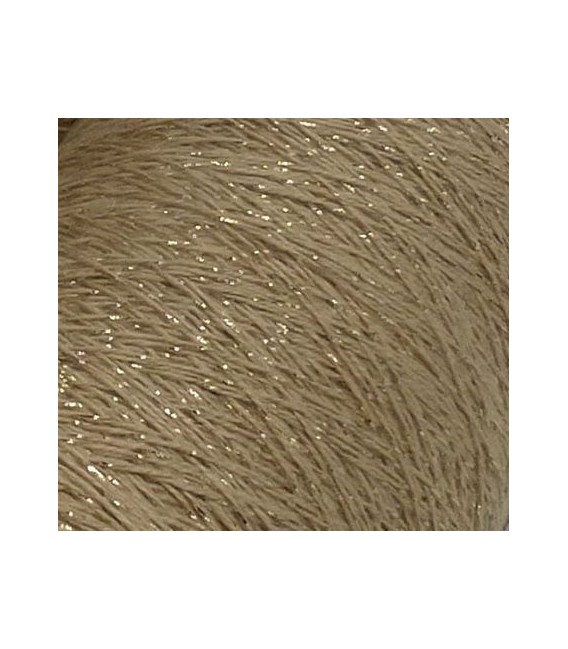 Glitter yarn - glitter thread Beige/Gold cone