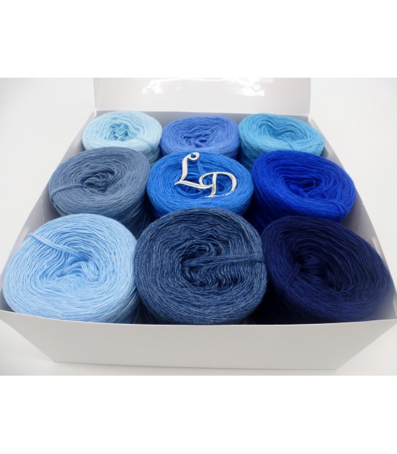 Un paquet Bobbelinchen Lady Dee's Farben des Lebens (Couleurs de vie) (4 fils - 900m) - Teintes bleue - Photo 3