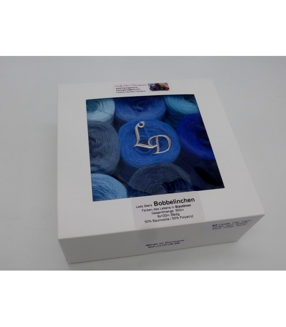 Un paquet Bobbelinchen Lady Dee's Farben des Lebens (Couleurs de vie) (4 fils - 900m) - Teintes bleue - Photo 4