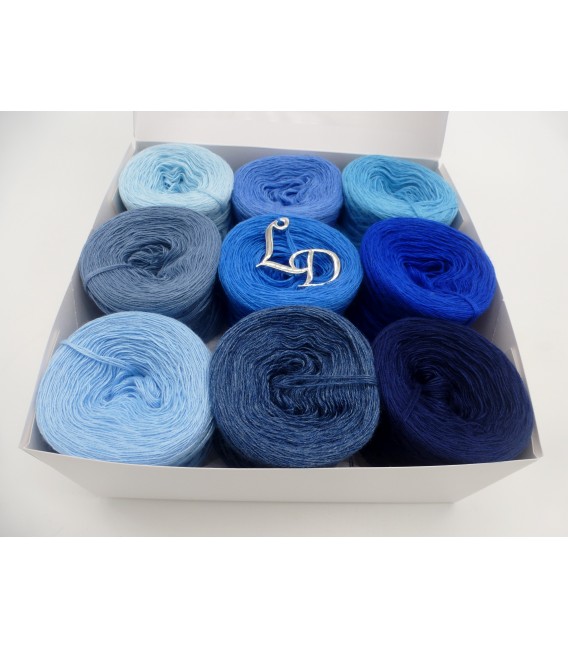 Un paquet Bobbelinchen Lady Dee's Farben des Lebens (Couleurs de vie) (4 fils - 900m) - Teintes bleue - Photo 5