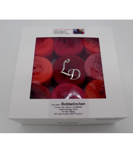 Un paquet Bobbelinchen Lady Dee's Farben des Lebens (Couleurs de vie) (4 fils - 900m) - Teintes rouge - Photo 2