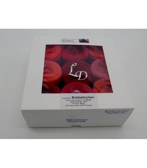 Un paquet Bobbelinchen Lady Dee's Farben des Lebens (Couleurs de vie) (4 fils - 900m) - Teintes rouge - Photo 4