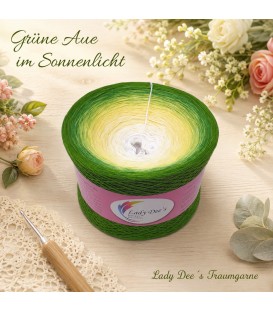 Grüne Aue im Sonnenlicht Gigantischer Bobbel - Farbverlaufsgarn 4-fädig - Bild 1