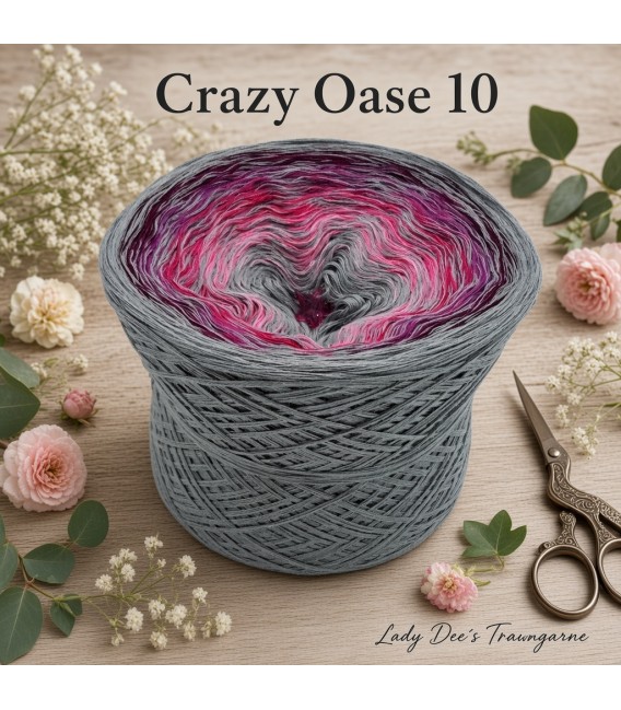 Crazy Oase 10 - Silber-meliert durchlaufend - Farbverlaufsgarn 4-fädig - Bild 1