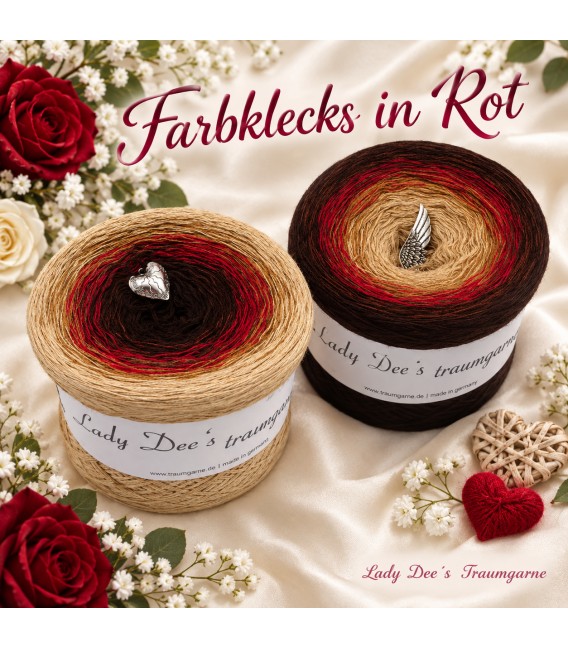 Farbklecks in Rot - Farbverlaufsgarn 4-fädig - Bild 1