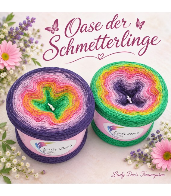 Oase der Schmetterlinge - Farbverlaufsgarn 3-fädig