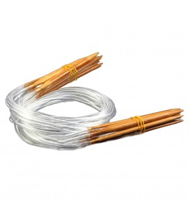 Set of bamboo round knitting needles 80cm - 18 pieces