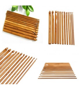 Вязание крючок набор Бамбуковые 12 размеров