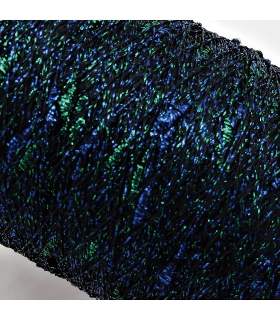 Auxiliary yarn - glitter royal blue-emerald - image 2