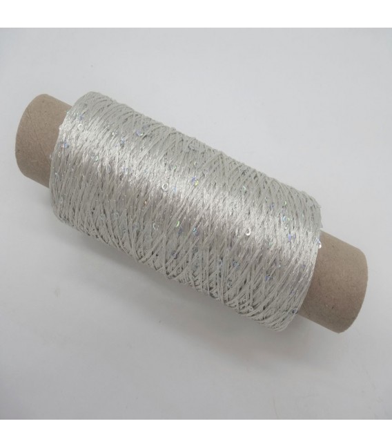 Auxiliary yarn - yarn sequins silver irisée - image 3